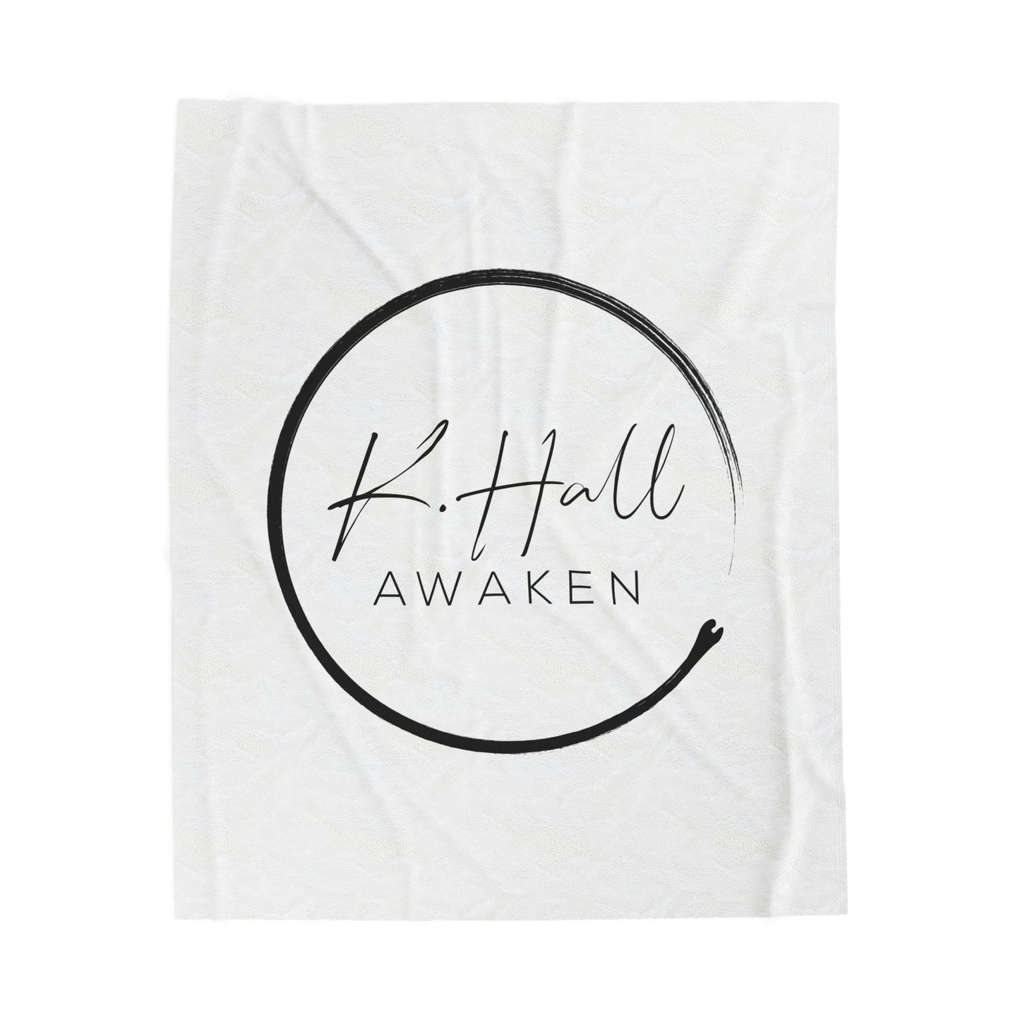 Awaken Velveteen Plush Blanket — K. Hall Signature Circle Logo