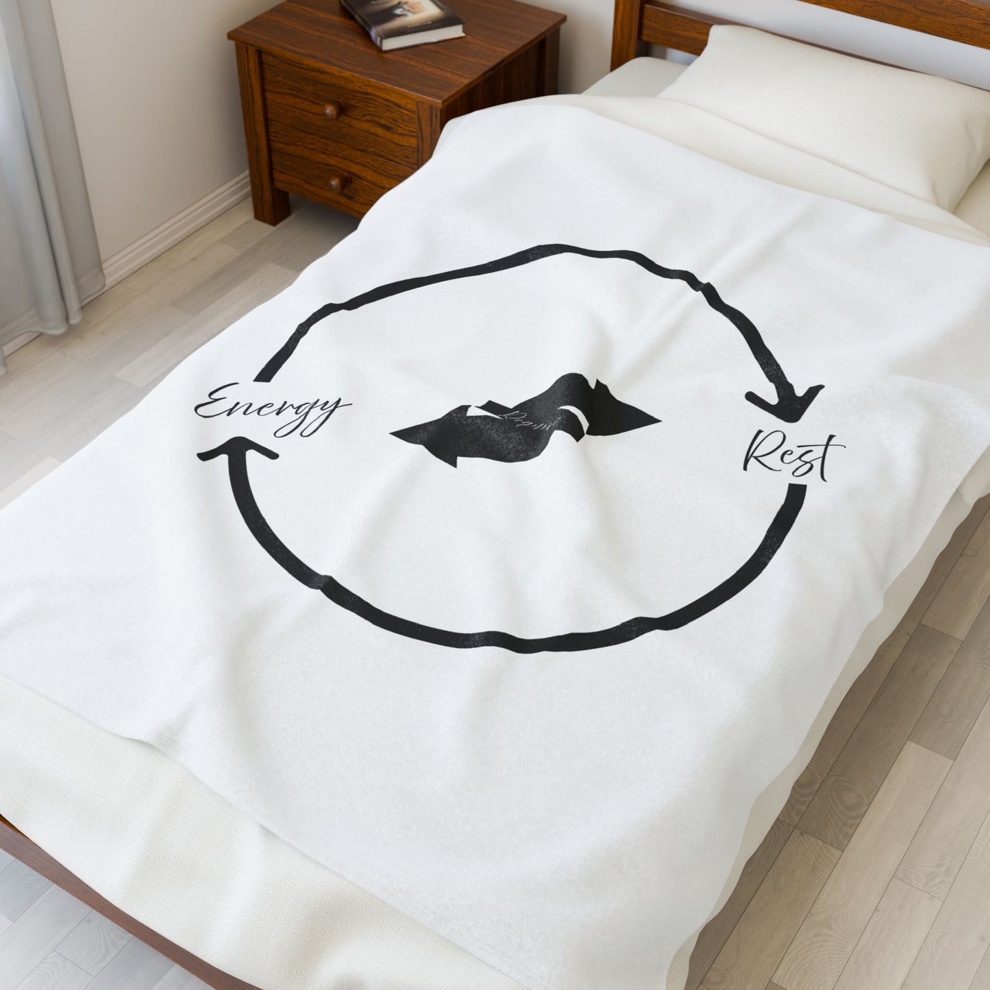 Energy & Rest Plush Blanket — K. Hall Signature Circle Logo