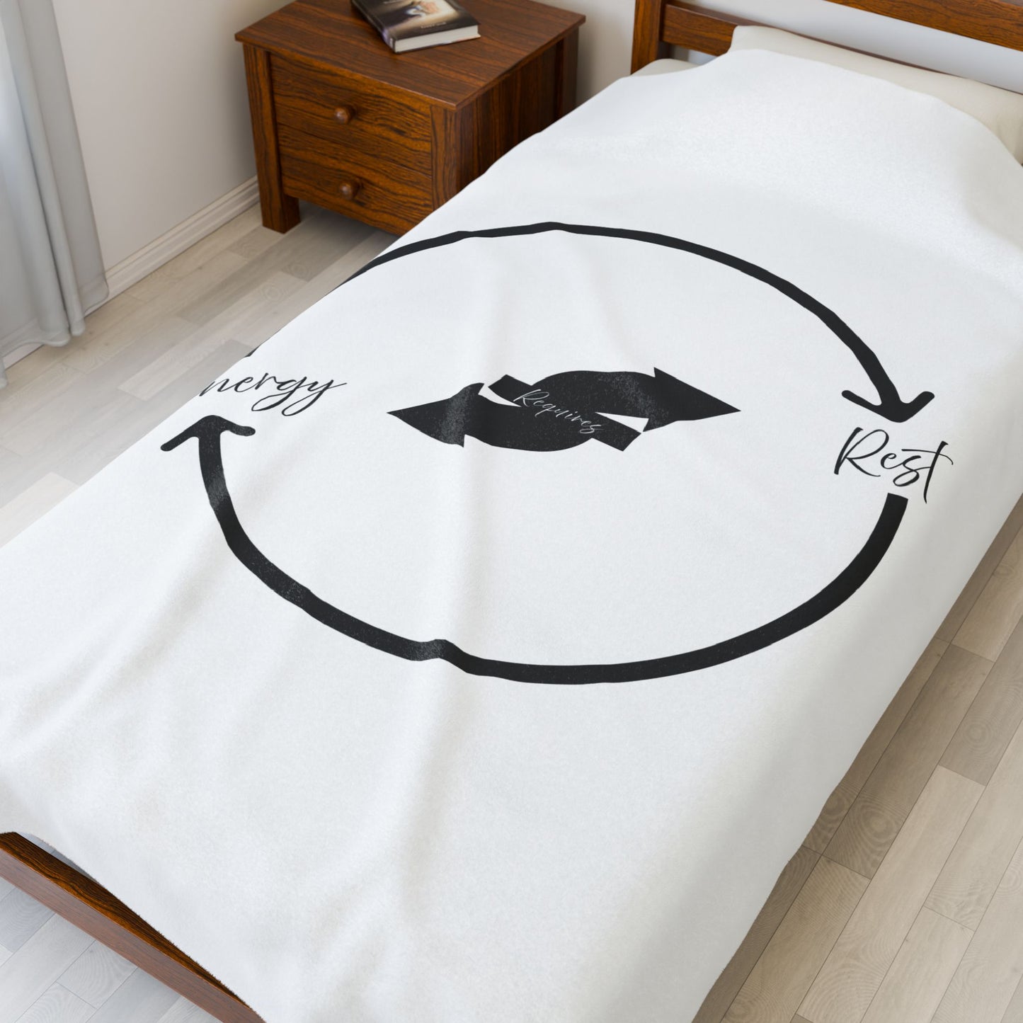 Energy & Rest Plush Blanket — K. Hall Signature Circle Logo