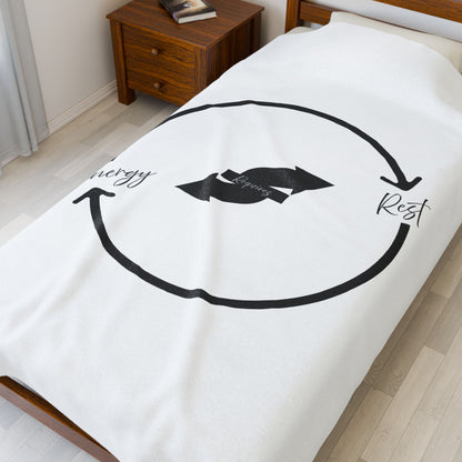 Energy & Rest Plush Blanket — K. Hall Signature Circle Logo