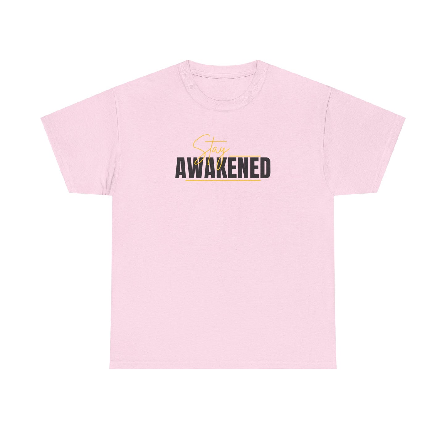 Stay Awakened Graphic Tee — Minimal Spiritual Sunrise Shirt