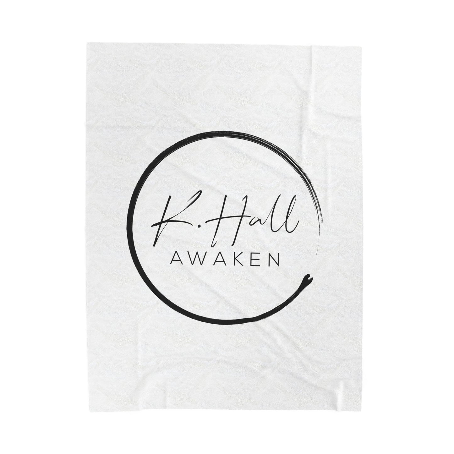 Awaken Velveteen Plush Blanket — K. Hall Signature Circle Logo