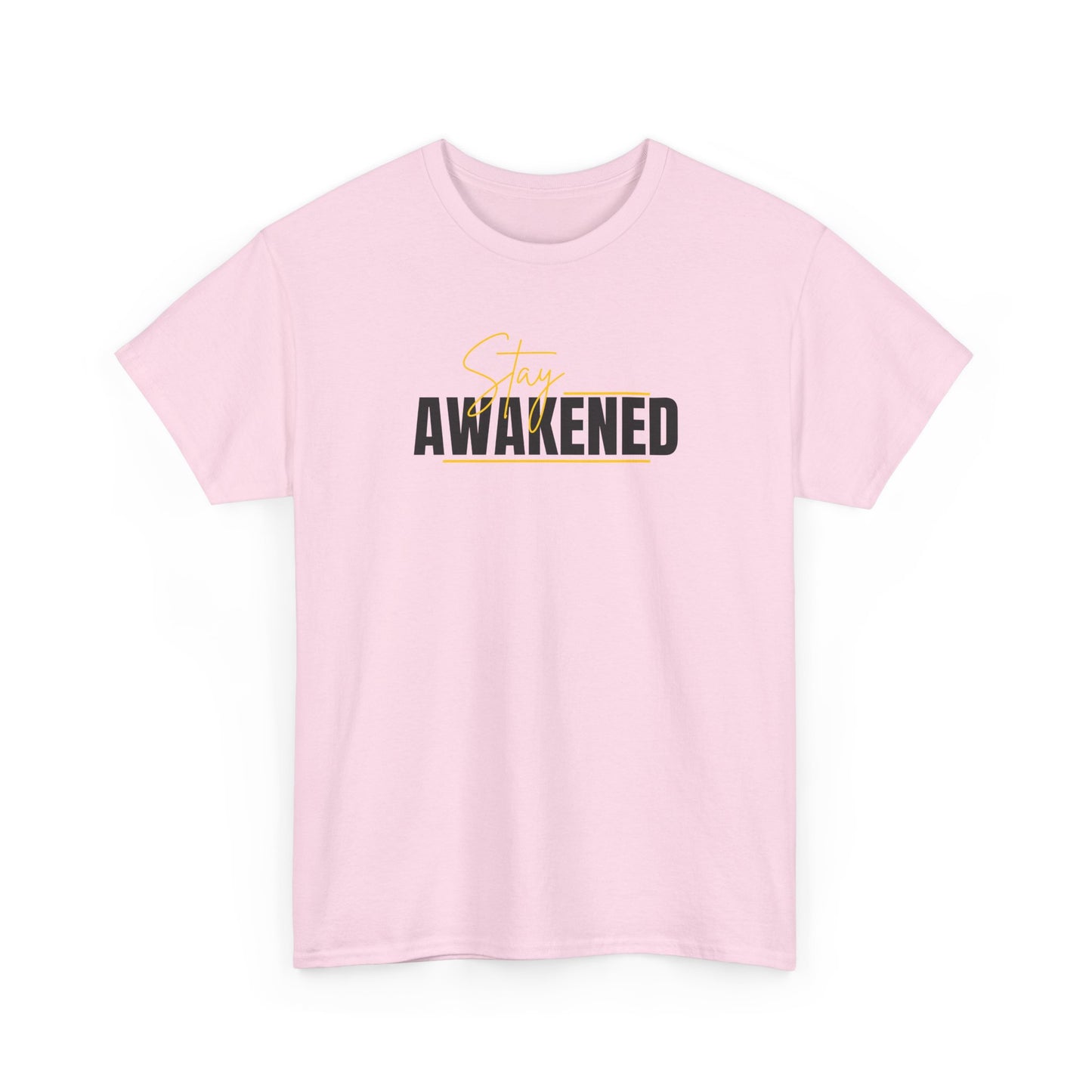 Stay Awakened Graphic Tee — Minimal Spiritual Sunrise Shirt