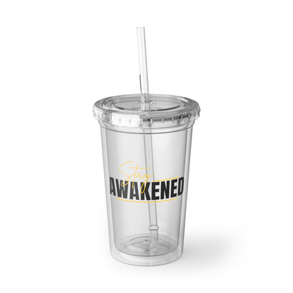 Awakened Acrylic Tumbler – Clear Reusable Cup with Straw