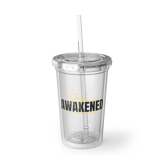 Awakened Acrylic Tumbler – Clear Reusable Cup with Straw