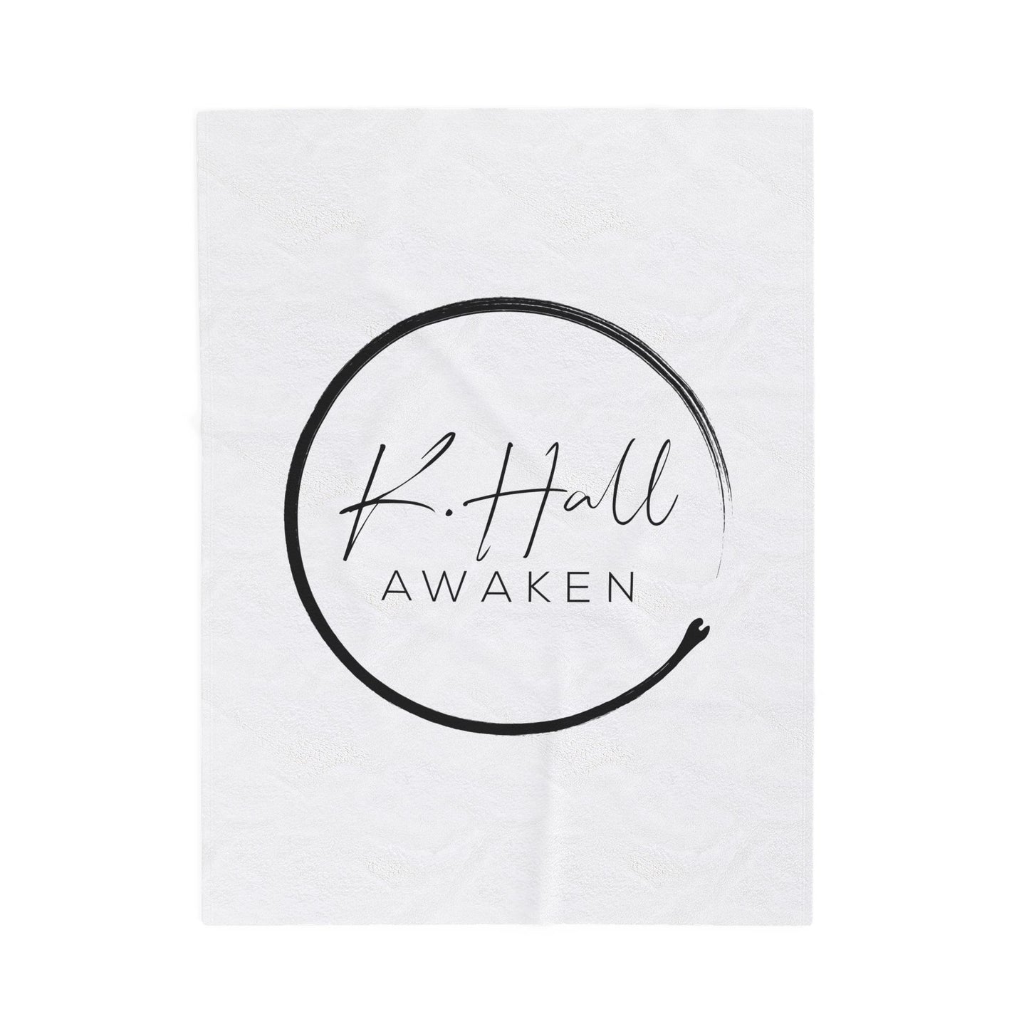 Awaken Velveteen Plush Blanket — K. Hall Signature Circle Logo