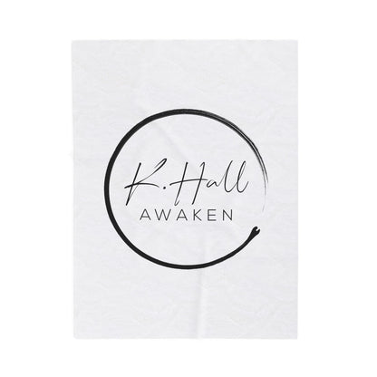 Awaken Velveteen Plush Blanket — K. Hall Signature Circle Logo