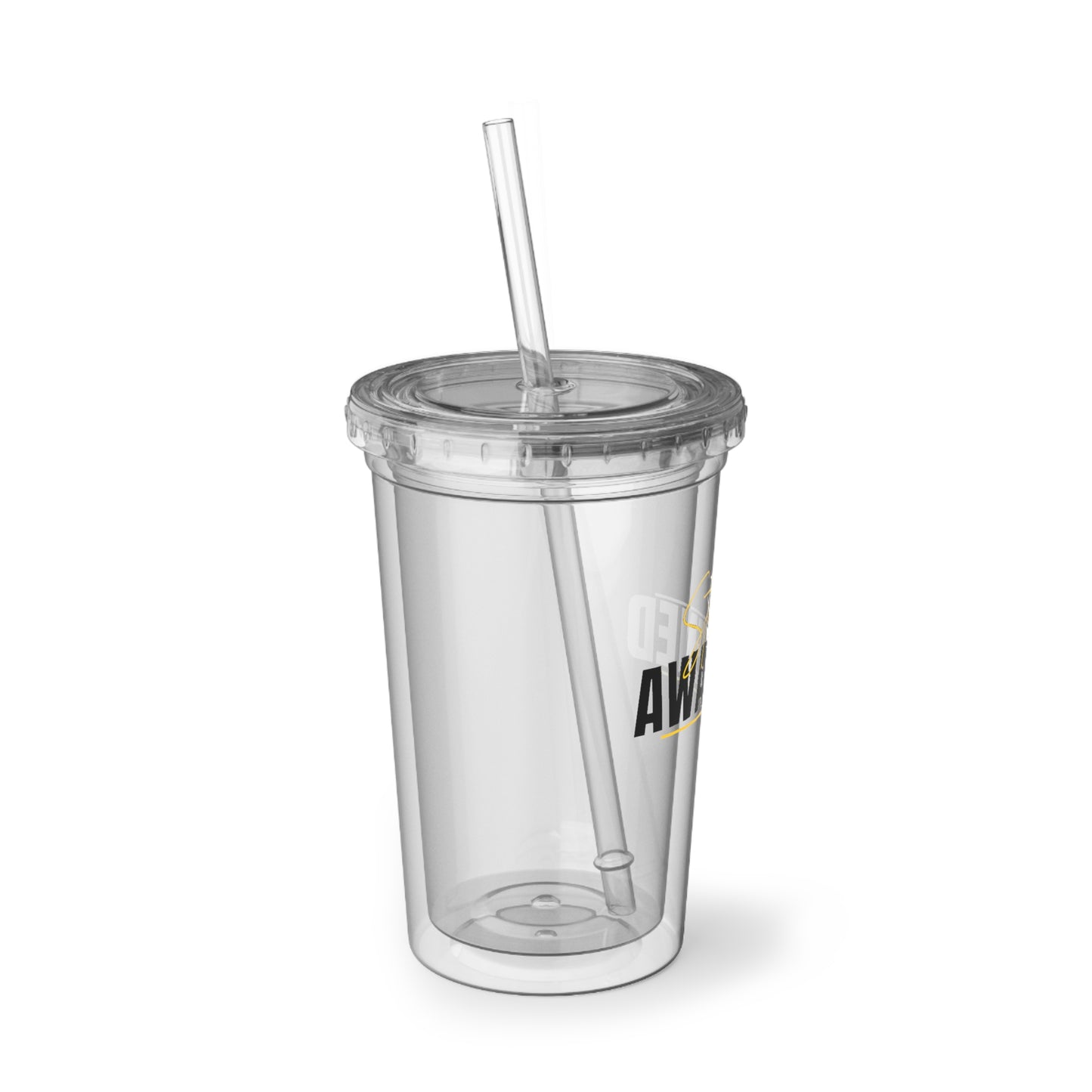 Awakened Acrylic Tumbler – Clear Reusable Cup with Straw