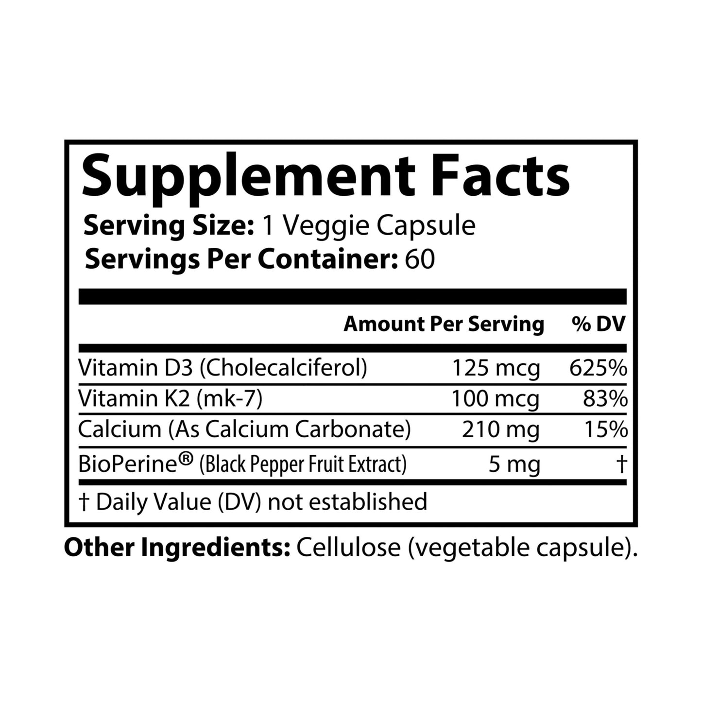 K. Hall Awaken Vitamin K2 + D3 Supplement (60 Capsules)