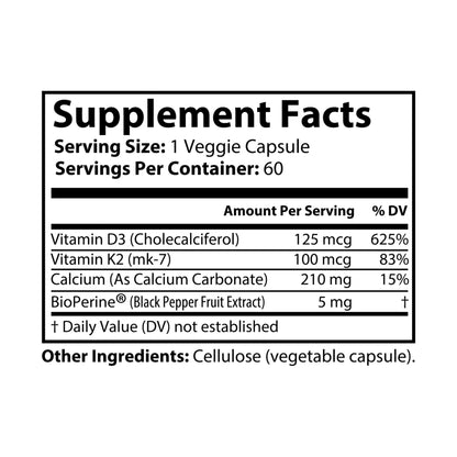 K. Hall Awaken Vitamin K2 + D3 Supplement (60 Capsules)